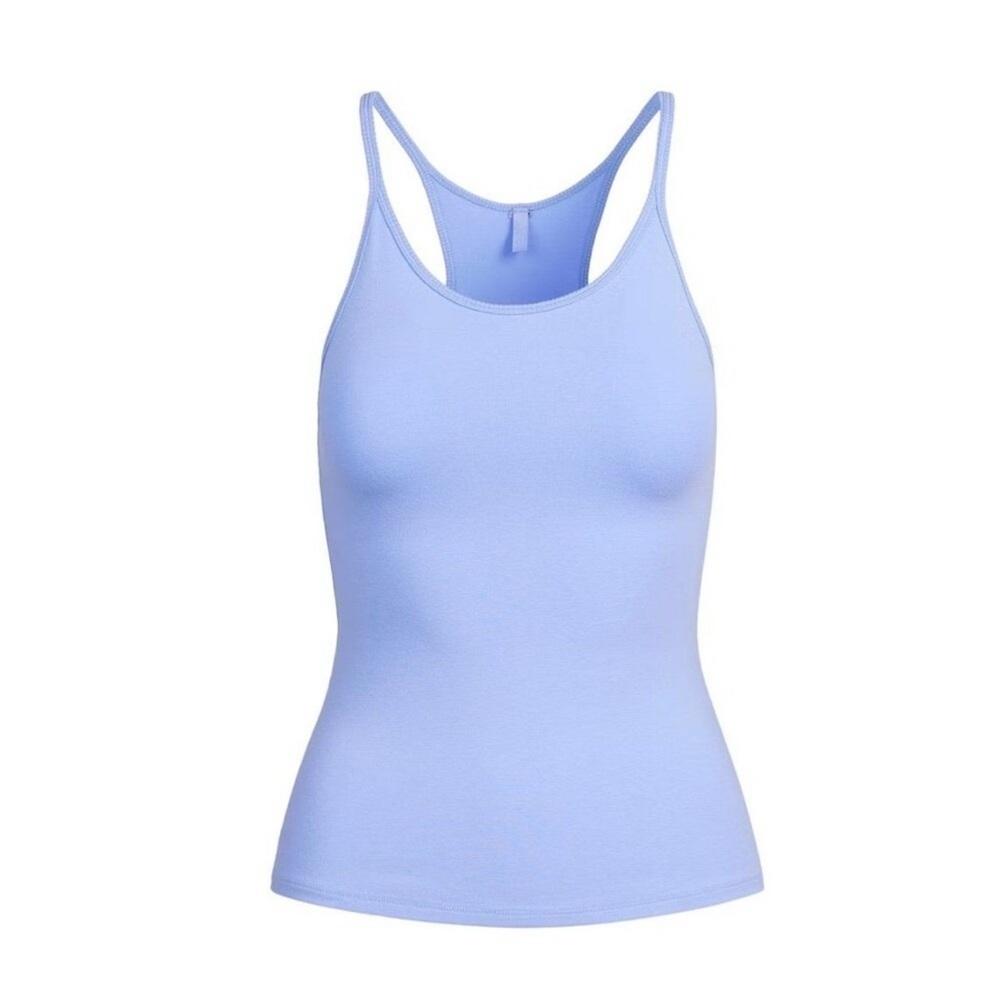 SKIMS NWT Cotton Jersey Racerback Tank - Blue Violet - Picture 5 of 6